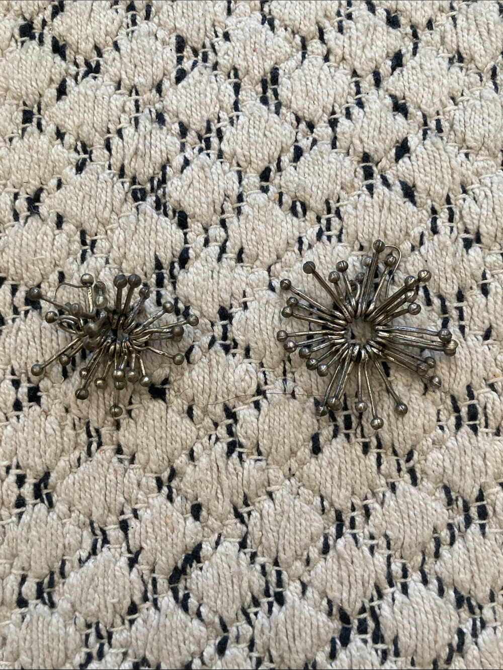 Decorative Metal Starburst Ornaments - Antique Brass Finish